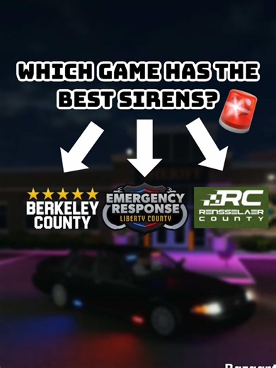 Best sounding sirens? 🚨 #roblox #berkeleycounty #erlc #rensselaercountyroblox #CapCut