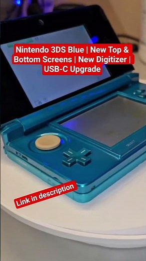 Nintendo 3DS Blue | New Top & Bottom Screens | New Digitizer | USB-C Upgrade