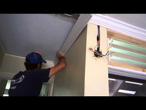 Crown Molding Installed on Cement Wall and Ceiling