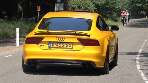 Sportcars Accelerate Loud Revs and Flames