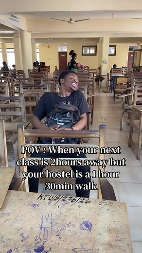 When your next class is 2 hours apart but your hostel is 1 hour, 30 minutes away. Are you gonna risk going back to the hostel or you’ll wait like I did 😭 Adaklu hostel residents can relate 😫 😭 #creatorsearchinsights #hostellife #relatable #university #blowthisup @Uni Memes & Laughing Era @°UniTales° @Qhuequ 🙈