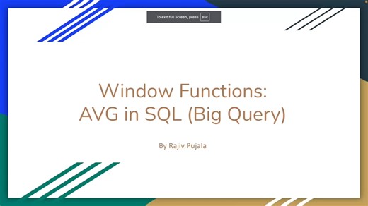 66 AVERAGE() in Window Functions - Calculating Moving Averages in SQL BigQuery