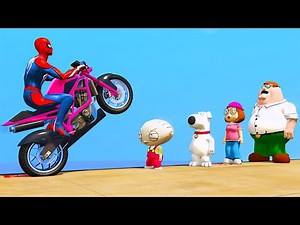GTA 5 Gameplay Ragdolls Black Spiderman VS Family Guy (GTA5 Euphoria Physics Fails & Funny Moments)