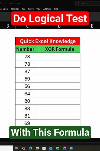 XOR Formula in Excel | XOR Function in Excel | #excel #exceltutorial #excelshorts #xor #learnexcel
