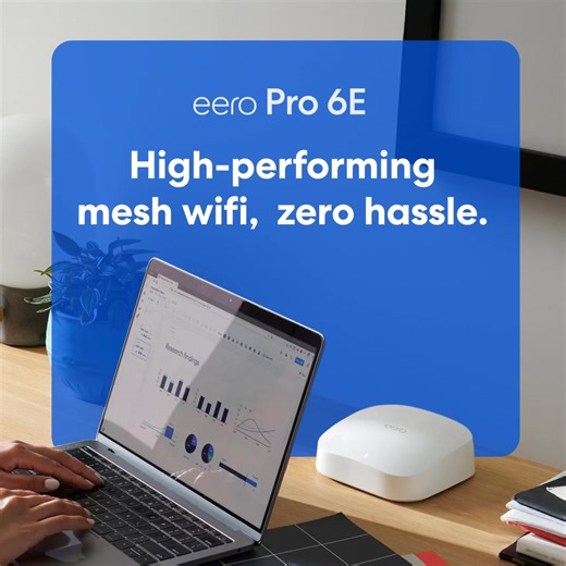 Discover the power of eero Pro 6E ⚡ Fast speeds, easy setup, reliable coverage 🛜 That's the way wifi should be. | eero