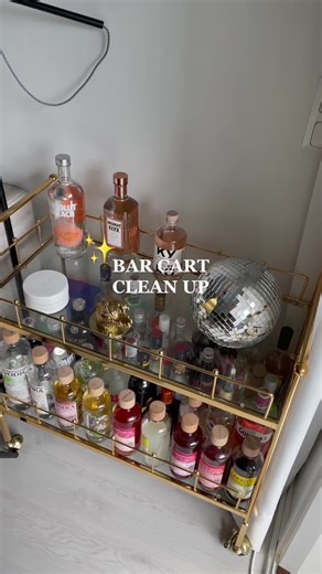 quick bar cart clean up ✨🧹 IG stayinginwithjulia