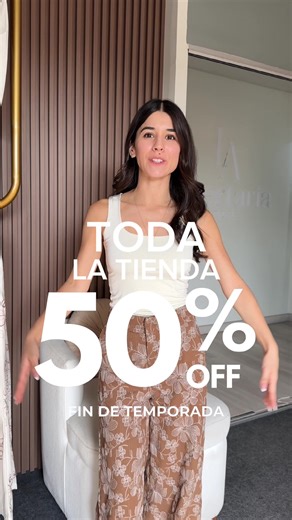 APROVECHA NUESTRO SALE POR FIN DE TEMPORADA ✨ 50% de descuento en toda la tienda 🎁 Válido en web y en el showroom 💕 Corre por tu favorito ❤️