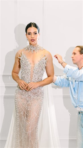 A DIAMOND moment to close the chapter ✨ For the finale of Miss Cosmo International, Cassia Sharpley @misscosmonamibia stepped into serenity, draped in a winter white and ivory evening gown by The Stephen Van Eeden Atelier. Inspired by the quiet power of diamonds — formed in stillness, revealed through light — this gown features linear, geometric beading that cascades into hand-placed crystals and pearls. Each detail drops like a diamond trail, shimmering with intention, balance, and grace. A sil