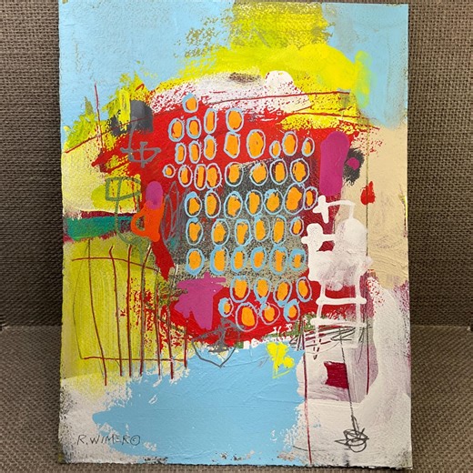 Original Abstract Mixed Media Collage Painting: Colorful Modern Hand Painted Art ‘STRATA II’ 9x12” - Etsy