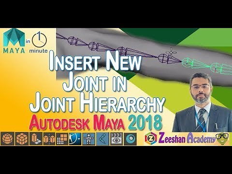 Maya Tips in Minute 22 - Insert New Joints in joint Hierarchy in Rigging Characters Maya 2018