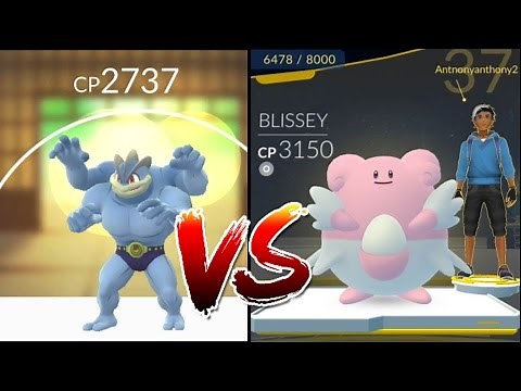 Machamp vs 100%IV Blissey 3000 CP Epic counter, dynamic punch! Pokemon go Gym battle