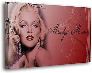 SpiritualHands Marilyn Monroe Canvas Wall Art & Poster - Trendy Girly Makeup Room Decor, Framed Vintage Vogue Print for Bedroom, Chanel Pictures (11 Marilyn Monroe Red Background, 19" x 28" - Ready to Hang)