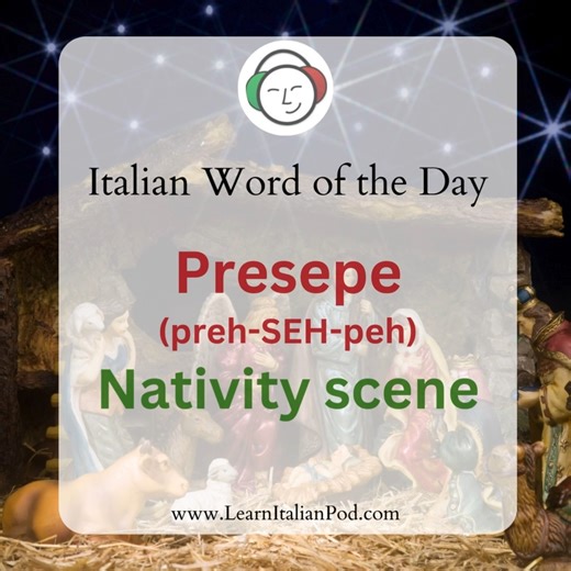 The Italian Way of Life on Instagram: "Italian Word of the Day 🇮🇹 💬 Presepe (preh-SEH-peh) - Nativity scene 📖 Il presepe napoletano è famoso in tutto il mondo. 👉 The Neapolitan nativity scene is famous worldwide. 💡 The tradition of the presepe dates back to 1223 when St. Francis of Assisi created the first living nativity scene in Greccio, Italy. Naples is particularly renowned for its elaborate presepi, with an entire street (Via San Gregorio Armeno) dedicated to artisans who craft nativi