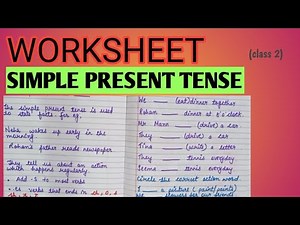 Worksheet of simple present tense||English grammar for class 2||Class 2 English.