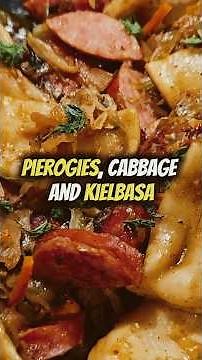 “Pierogies + Cabbage + Kielbasa = Cozy Comfort on a Plate 😍🔥”