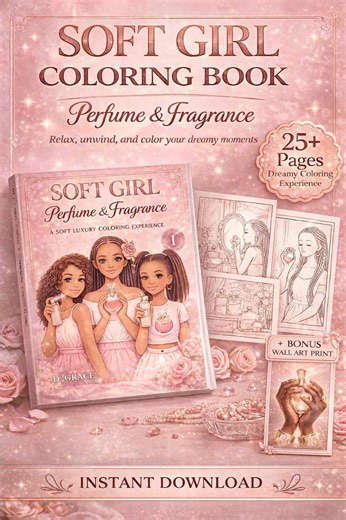 Soft Girl Perfume Coloring Book – Fragrance Pages, Black Girl Characters (digital Download) - Etsy