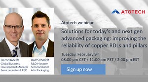 Solutions for today’s and next gen advanced packaging: improving the reliability of copper RDLs and pillars