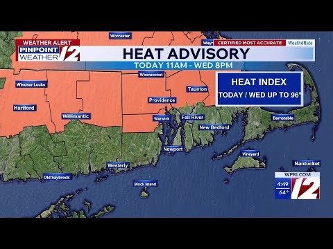 WPRI 12 Weather Forecast for 5/19/26: Hot and Humid Inland Today