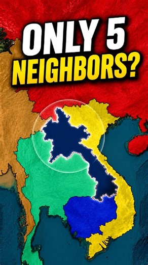 Laos bordering countries revealed #geography #map #shorts