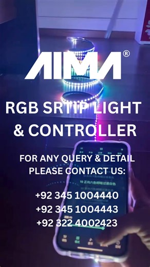 𝐅𝐈𝐍𝐃 𝐘𝐎𝐔𝐑 RGB LED STRIP & CONTROLLER!! Available at 𝐀𝐈𝐌𝐀 𝐒𝐓𝐎𝐑𝐄!!! I𝐧𝐟𝐨𝐫𝐦𝐚𝐭𝐢𝐨𝐧 𝐚𝐧𝐝 𝐩𝐫𝐢𝐜𝐞 𝐢𝐧𝐪𝐮𝐢𝐫𝐢𝐞𝐬: Call: 0345-100-4440 / 0345-100-4443 / 0322-400-2423 Description: Aima RGB LED Strip Light & SP548E Smart Controller! Enhance any space with vibrant RGB lighting using the Aima LED Strip and SP548E Controller . Enjoy smooth color transitions, bright illumination, and full customization for rooms, gaming desks, events, and decor accents. The SP548E controll