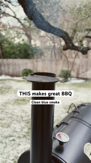 This is what clean smoke looks like on a BBQ pit. Almost invisible smoke means a clean fire and better flavor. 🔥 #bbq #smoker #pitmaster