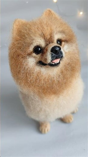 Have you tried felting with dog or cat hair? #felting #pomeranian #spitz #dry felting