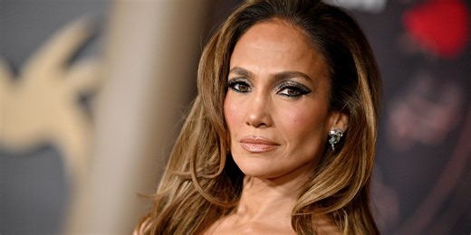 Jennifer Lopez Wows in a Decadent Mocha Brown Bodycon Dress and Mermaid Waves