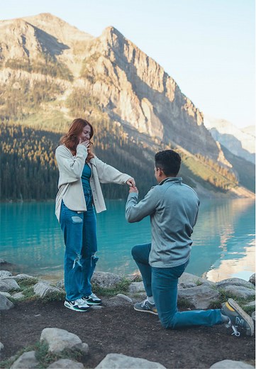 Surprise Proposal Photography in Alberta, Canada