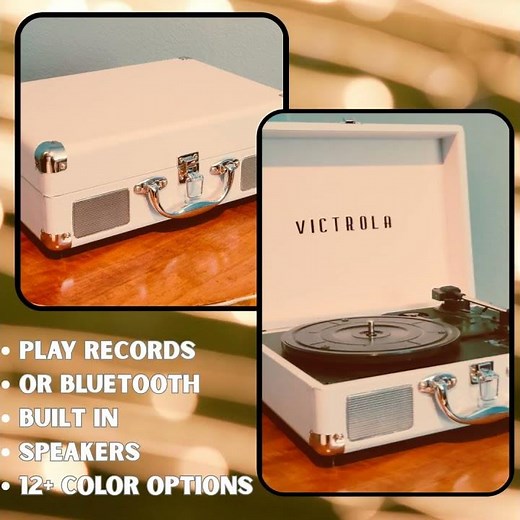 Retro-inspired Bluetooth Suitcase Record Player
