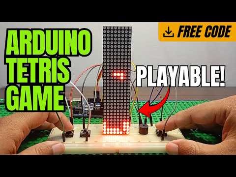 Arduino Tetris Game on 8x32 LED Matrix | MAX7219 Retro Arcade Game with Sound Effects & Level System