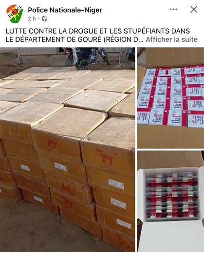 LUTTE CONTRE LA DROGUE ET LES STUPÉFIANTS DANS LE DÉPARTEMENT DE GOURÉ (RÉGION DE ZINDER) Saisie d’une importante quantité de drogue par la Direction Départementale de la Police Nationale (DDPN) de Gouré Suite à l’exploitation d’un renseignement faisant état d’une importante quantité de drogue, dissimulée sous un arbre touffu, aux encablures du village de Yari, situé à 63 kilomètres au sud-est de la commune urbaine de Gouré, les agents de l'antenne départementale de l’Office Central de Répressio