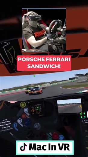 Racing Drama: Overtaking Between Porsche and Ferrari in VR