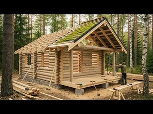 Building a Wooden Cabin to Survive Winter in Northern Canada