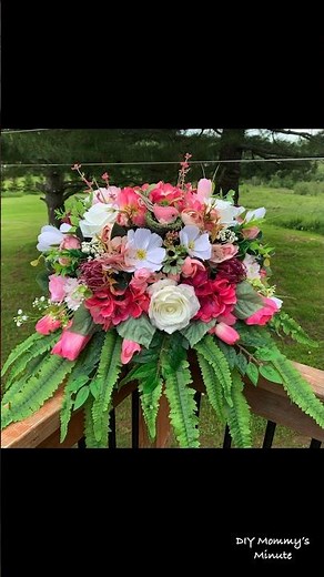 DIY Summer Headstone Saddle!! #flower #diy #cemetery #floral #gravestone #headstone