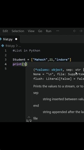 List in Python full Explanation || #shorts #WhenThoughtMetAlgorithm #viral #python