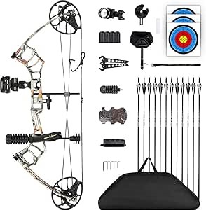 Compound Bow Package for Adults and Youth,Beginners and Women,22.5"-30" Draw Length,10-50 Lbs Draw Weight,290fps,Limbs Made in USA,Hunting Bow Archery Set with 12 Arrows