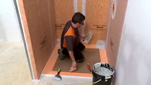 Schluter Kerdi Shower Kit with Shower Tray, Curb, Waterproofing Membrane, Strips & Seals - PVC Plastic, 38" x 60" Tray Size, Off-Center Outlet Position - KSK9651525SPVC