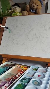 Watercolor painting by artist @nighttyness — a mesmerizing koi pond scene that captures the fluid beauty and graceful movement of the fish. The vibrant colors, dynamic water textures, and delicate brushwork create a sense of harmony and serenity. Artist: @nighttyness #watercolorart #koipainting #floralart #fineart #artprocess | Watercolor Masters