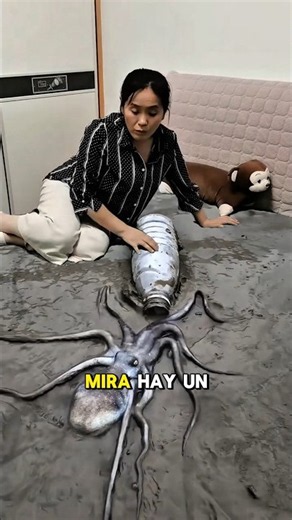 Mom there's a giant octopus on your bed 😱🐙!!