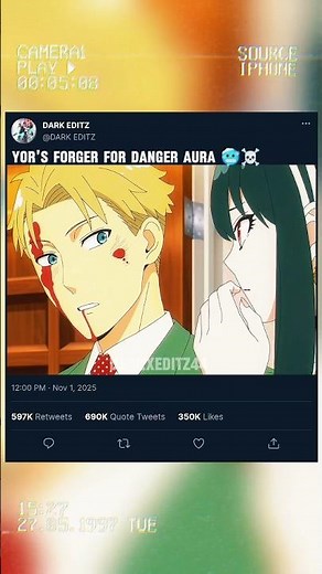 yor's forger for danger aura 🥶☠️ || spy x family