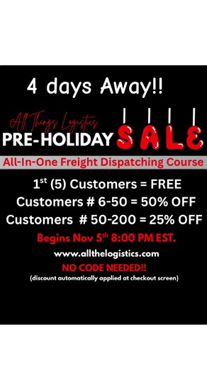 4 Days Away! Launch Your Freight Dispatching Career In The Most Affordable Way. 🤑