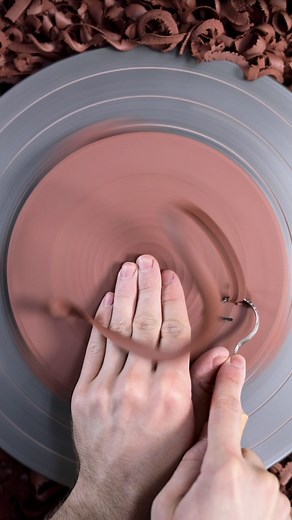 Pottery Plate Finishing Process: Trimming and Stamping Tutorial