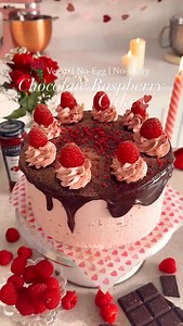 Chocolate Raspberry Cake❤️ COMMENT ‘CAKE’ and I’ll DM you the recipe! Follow @thelittleblogofvegan for the best vegan recipes! Rich & decadent Vegan Chocolate Raspberry Cake, with moist chocolate sponges, raspberry buttercream, chocolate ganache & fresh raspberries! The cake is moist, super tart & juicy! No-Egg, No-Dairy, you’ll love it!🫶🏻 —-> Get the full recipe on my website: thelittleblogofvegan.com Type ‘Vegan Chocolate Raspberry Cake’ in the search bar of my site! #cakedecorating #valenti