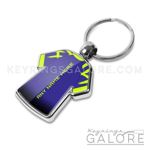 Darts Keyring Personalised With Any Name, Black, Dark Blue & Yellow