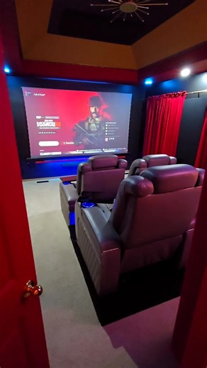 4K 120in Home Theater Setup Tour with Leather Recliners