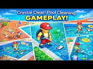 Crystal Clear! Pool Cleaning Gameplay Walkthrough | Pool Cleaning Simulator (Android, iOS)