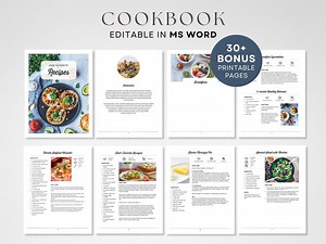 Recipe Book Template, Editable Recipe Book in Word, Recipe Cookbook Template, Recipe Template for Word, Editable Recipe Template, Printable - Etsy Australia