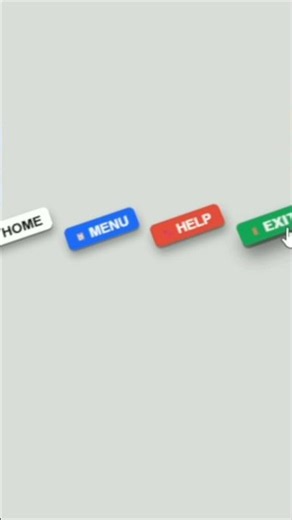 3D Animated Menu Buttons | HTML CSS JavaScript UI Design 🚀 #shorts