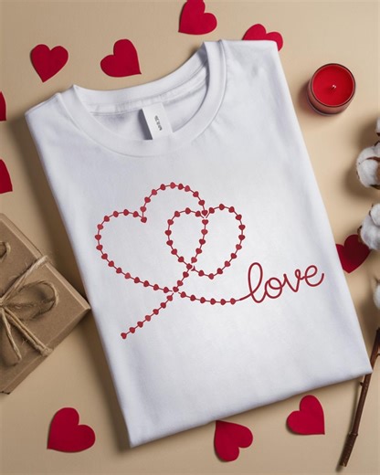 Love Heart Shirt – Minimal Valentine Tee With Intertwined Hearts, Romantic Graphic Top - Etsy