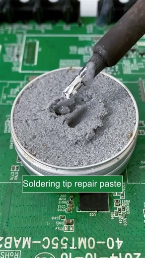 The soldering iron tip is oxidized and rusted, and the correct repair with repair paste can better u